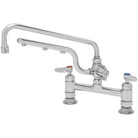T&S B-0221-U12-CR Ultrarinse 8" Deck Mount Mixing Faucet with 12" Swing Nozzle and 10" 1.5 GPM Sprayer Arm