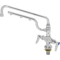 T&S B-0201-U12-CR Ultrarinse Single Hole Deck Mount Mixing Faucet with 12" Swing Nozzle and 10" 1.5 GPM Sprayer Arm