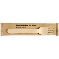 Solia 6 1/2" Wrapped Natural Wooden Fork - 2500/Case