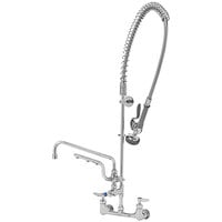 T&S B-0133-U12-CR-B Ultrarinse 8" Wall Mount Mixing Faucet with 12" Swing Nozzle and Pre-Rinse Unit with 1.15 GPM Spray Valve
