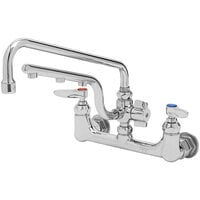 T&S B-0231-U12 Ultrarinse 8" Wall Mount Mixing Faucet with 12" Swing Nozzle and 10" 1.5 GPM Sprayer Arm