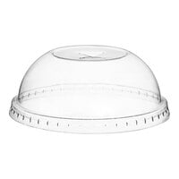 Choice 42 oz. Clear Plastic Dome Lid with Straw Slot - 500/Case