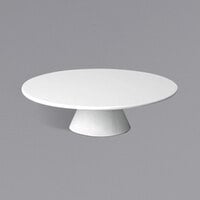 APS Casual 12 3/16" x 3 1/8" White Round Short Melamine Cake Stand APS 83890