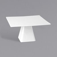 APS Casual 12 3/16" x 12 3/16" x 6 15/16" White Square Tall Melamine Cake Stand APS 83893