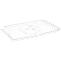 APS Universal 1/4 Size Rectangle Clear Food Pan Lid with Notch and Handle