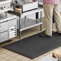 Lavex 3' x 5' Heavy-Duty Black Grease-Resistant Anti-Fatigue Closed-Cell Nitrile Rubber Floor Mat - 3/4 inch Thick