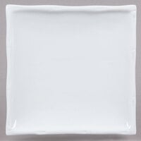 CAC BAP-9 Bamboo Pattern 9 1/4" x 9 1/4" Bright White Square Porcelain Plate - 24/Case