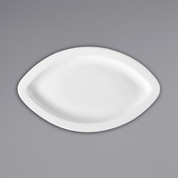 Corona by GET Enterprises Elegance 12 3/4" x 7 3/4" Bright White Porcelain Platter - 12/Case