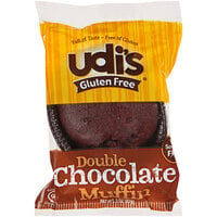 Udi's Gluten-Free 3 oz. Individually Wrapped Double Chocolate Muffin - 36/Case