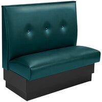 American Tables & Seating 45 1/2" Long Forest Green Upholstered Standard Single Booth with 3-Button Tufted Back - 42" High