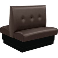 American Tables & Seating 45 1/2" Long Brown Upholstered Standard Double Booth with 3-Button Tufted Back - 42" High