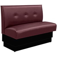 American Tables & Seating 45 1/2" Long Red Upholstered Standard Single Booth with 3-Button Tufted Back - 36" High