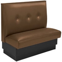American Tables & Seating 45 1/2" Long Brown Upholstered Standard Single Booth with 3-Button Tufted Back - 42" High