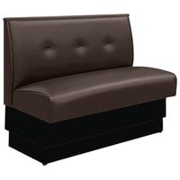 American Tables & Seating 45 1/2" Long Brown Upholstered Standard Single Booth with 3-Button Tufted Back - 36" High