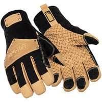 RefrigiWear Two-Tone Gold / Black Insulated Iron-Tuff Leather Gloves - Pair