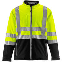 RefrigiWear HiVis Two-Tone Lime / Black Insulated Softshell Jacket