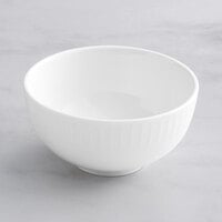 Acopa Cordelia 12 oz. Bright White Embossed Porcelain Bowl - 36/Case