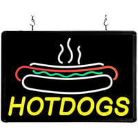 Winco 20" x 13" LED Rectangular Hot Dogs Sign