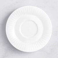 Acopa Cordelia 6" Bright White Embossed Porcelain Saucer - 36/Case