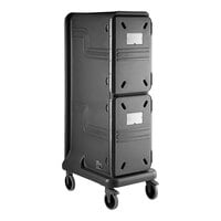 Cambro Pro Cart Ultra® Tall Charcoal Gray Pan Carrier - 1 Active Hot / 1 Passive Compartment PCU1000HP615