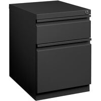 Hirsh Industries 15" x 19 7/8" x 21 3/4" Charcoal Mobile Pedestal Filing Cabinet with 2 Drawers