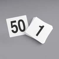 Choice 4" Plastic Table Number Cards - 1 to 50