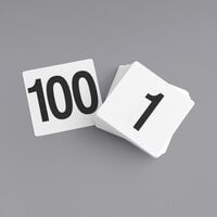 Choice 4" Plastic Table Number Cards - 1 to 100