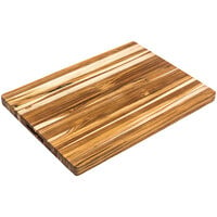 Teakhaus Traditional 24" x 18" x 1 1/2" Edge Grain Teakwood Cutting Board with Hand Grips 107