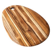 Teakhaus Elegant 14" x 9" x 1/2" Teakwood Oval Serving Board with Rounded Edge and Hanging Hole