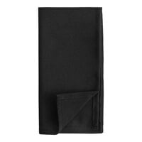 Choice 18" x 18" Black 100% Spun Polyester Hemmed Cloth Napkins - 12/Pack