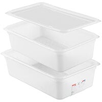 Araven 20 7/8" x 12 3/4" x 8" White Polyethylene Defrost / Food Storage Drain Box Set 01828
