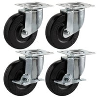 Main Street Equipment 4 3/4 inch Plate Casters - 4/Set
