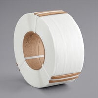 1/2 inch x 9900' .024 inch 350 lb. 8 inch x 8 inch Core White Polypropylene Machine Strapping Coil