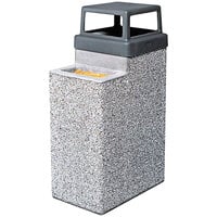 Wausau Tile Ash-n-Trash TF2070 4-Way Top 9 Gallon Square Concrete Waste and Cigarette Ash Receptacle