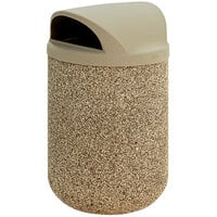 Wausau Tile TF1100 31 Gallon Concrete Round Trash Receptacle with Plastic Dome Top