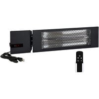 King Electric Smart Wave RK1215-RMT-PLG-BLK 24" Single Carbon Fiber Radiant Heater with 6' Cord and Remote - 120V, 1500W