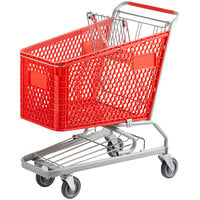 Regency Red Plastic Grocery Cart - 5.8 Cu. Ft.