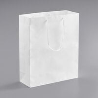 16" x 6" x 19" Customizable White Paper Bag with Rope Handles - 100/Case
