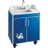Ozark River Manufacturing CHSTB-AB-AB1N Lil Splasher Blue Portable Hot Water Hand Sink with Laminate Cabinet and Basin