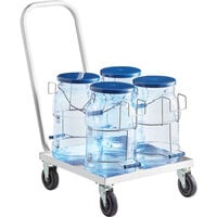 Vigor 100 lb. Round Ice Tote Transport Set with 4 Ice Totes and Aluminum Dolly