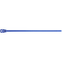 Retyz EveryTie Blue 12" 50 lb. Tensile Strength (222N), 4.8 mm Strap Width Releasable / Reusable Cable Ties EVT-S12BL-HA - 20/Pack