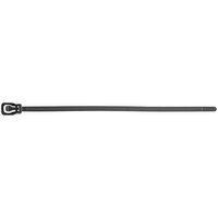 Retyz EveryTie Black 8" 50 lb. Tensile Strength (222N), 4.8 mm Strap Width Releasable / Reusable Cable Ties EVT-S08BK-HA - 20/Pack