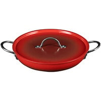 Bon Chef Country French X 3 Qt. Ombre Crimson Red Saute Pan with Cover 73306-OM-CR