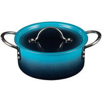 Bon Chef Country French X 73 oz. Ombre Caribbean Blue Sauce Pot with Cover 73300-OM-C