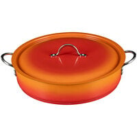 Bon Chef Country French X 9 Qt. Ombre Tangerine Brazier Pot with Cover 73032-OM-T