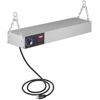 Hatco GRAH-24 24" Glo-Ray High Wattage Infrared Food Warmer with Infinite Controls, 6" Chains, and S-Hooks - 120V, 500W