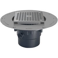 Zurn Elkay FD2-PV3-ST FD2 Adjustable PVC Floor Drain with 5" Round Nickel Bronze Head, Deck Plate, and 3" - 4" Outlet