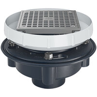 Zurn Elkay EZ1-PV3-S6 EZ1 PVC Floor Drain with 6" Square Nickel Bronze Strainer and 3" - 4" Solvent Weld Outlet