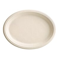 EcoChoice No PFAS Added 10 inch x 7 1/2 inch Natural Bagasse Blend Oval Plate - 500/Case