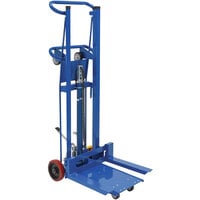 Vestil 750 lb. 22" x 20" Blue Steel Hydra Lift Cart with Forks HYDRA-4-AF-18